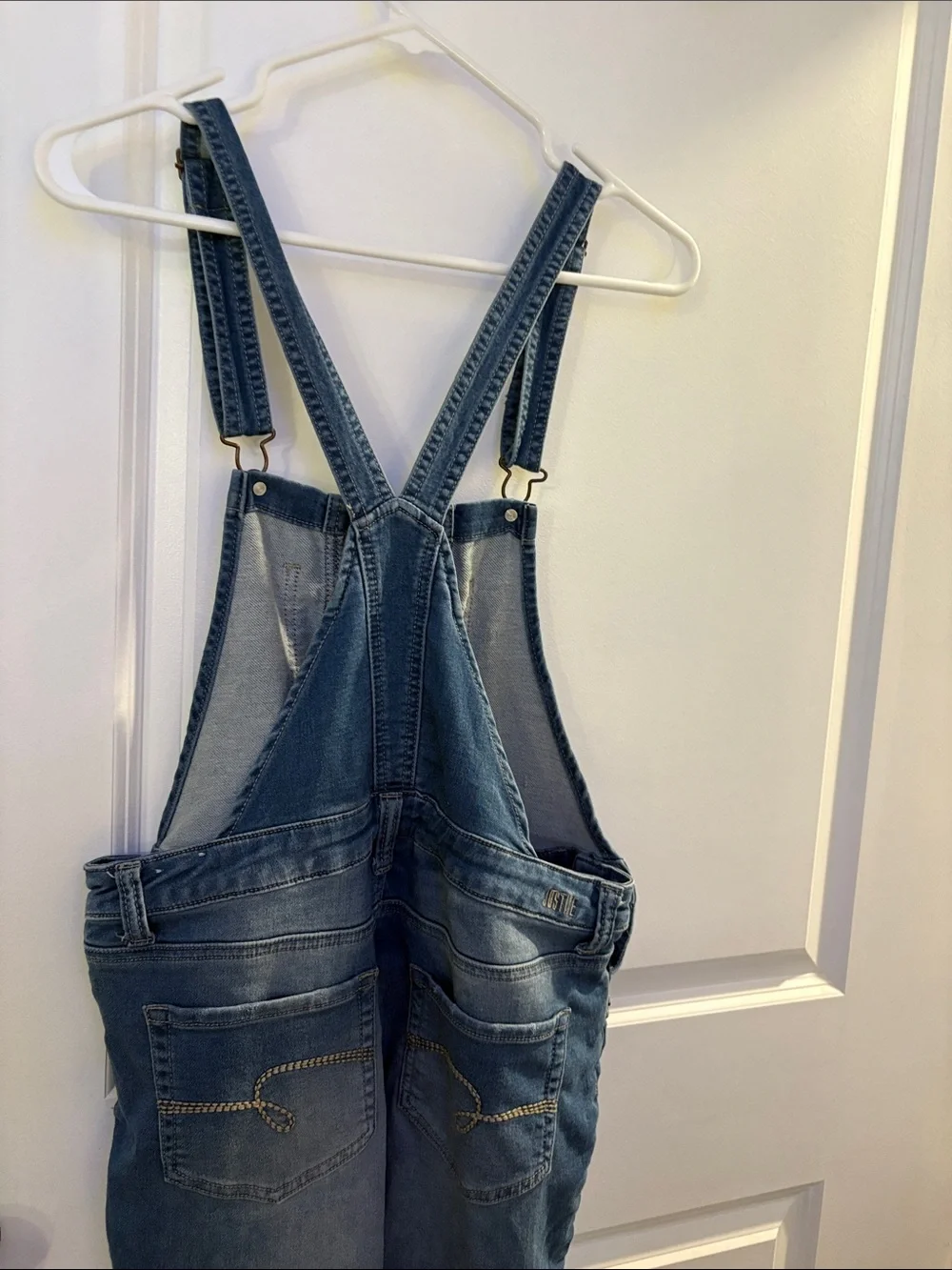 Kids Justice Blue Denim Overalls - Casual Painter-Detail Style
